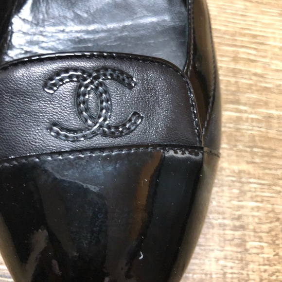 Authentic Chanel CC logo ballerina flats Sz 37 - Picture 3 of 8